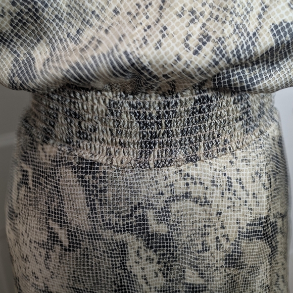 Evereve Allison Joy Cora Womens Midi Dress Snake Print Sleeveless sz L Wedding - Picture 12 of 13